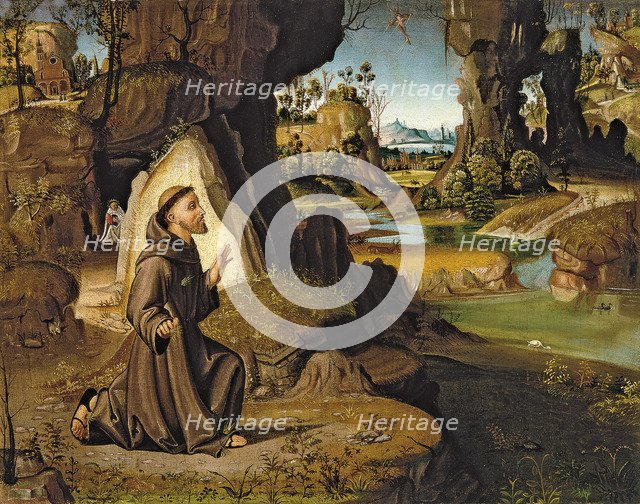 Saint Francis receiving the Stigmata. Artist: Pirri, Antonio (active ca 1500-1550)