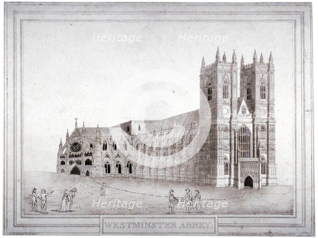 Westminster Abbey from the north-west, London, 1805.                     Artist: Anon