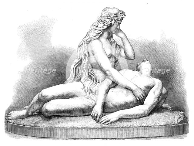 "The Siren and the Drowned Leander," by J. Durham, A.R.A., exhibition of the Royal Academy, 1872. Creator: Unknown.