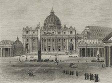 Exterior of St. Peter's Basilica and the Vatican Palace, Rome, 1878.  Creator: Unknown.