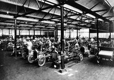 Interior of the Calcott car factory, Coventry, Warwickshire, April, 1921. Artist: Unknown