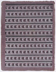 Sheet with ten borders with floral patterns on purple background, la..., late 18th-mid-19th century. Creator: Anon.
