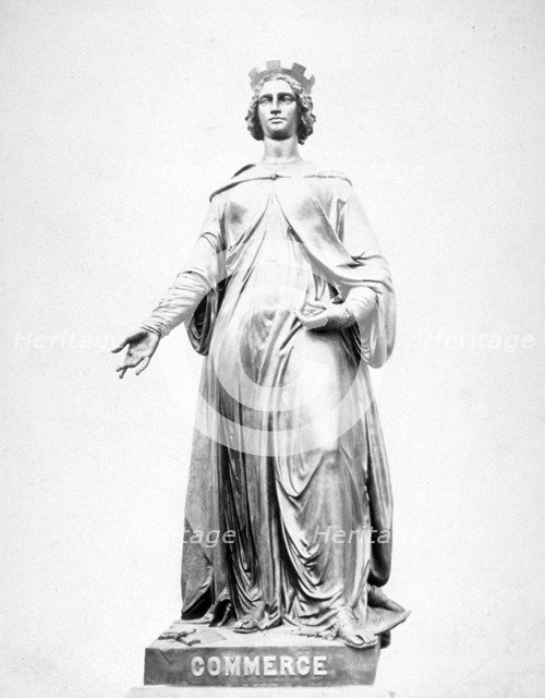 Bronze statue of Commerce, located on the south parapet of Holborn Viaduct, London, 1869. Artist: Henry Dixon