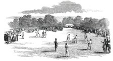 Visit of the Royal Party to the Cricket-Ground, at Castle Howard, 1850. Creator: Ebenezer Landells.