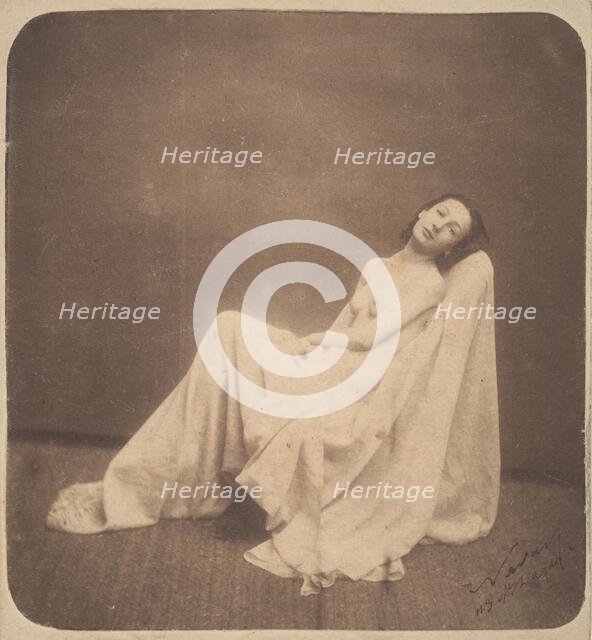 [Seated Model, Partially Draped], 1856-59. Creator: Nadar.