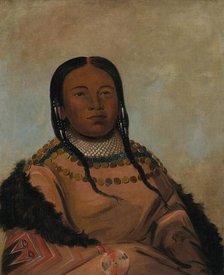 Wi-lóoh-tah-eeh-tcháh-ta-máh-nee, Red Thing That Touches in Marching, Daughter of Black Rock, 1832. Creator: George Catlin.