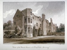 'View of the Manor House at Clapham, Surrey', 1823.                                           Artist: John Chessell Buckler