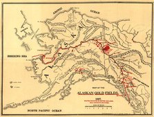 Map of the Alaskan gold fields, 1897. Creator: T. S. Lee.