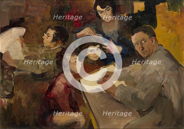 Self-Portrait with Family. Artist: Malyavin, Filipp Andreyevich (1869-1940)