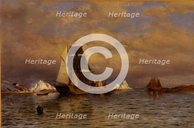 Looking out of Battle Harbor, 1877. Creator: William Bradford.