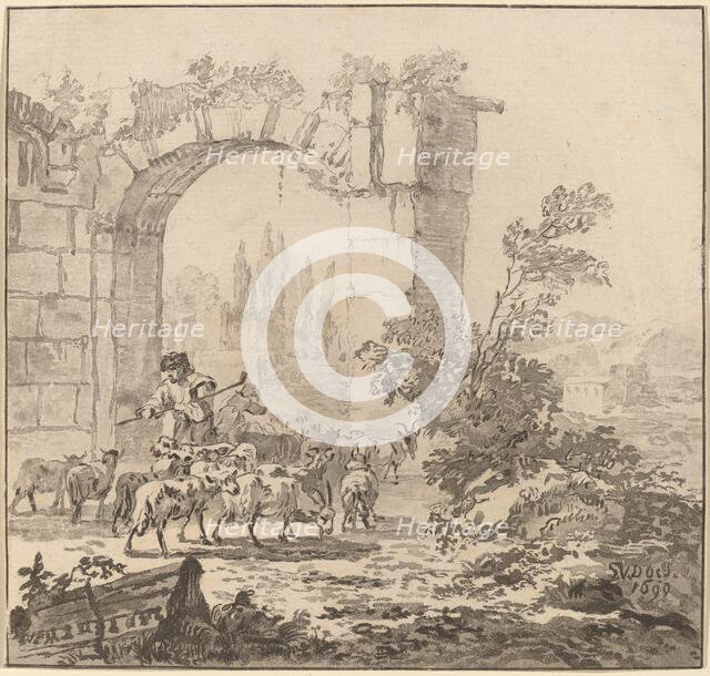 Flock of Goats, 1781, published 1786. Creator: Cornelis Brouwer.