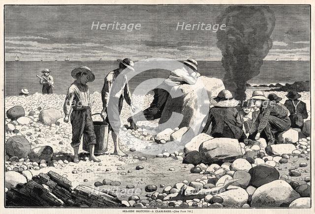 Seaside Sketches - A Clam-Bake, 1873. Creator: Winslow Homer (American, 1836-1910).