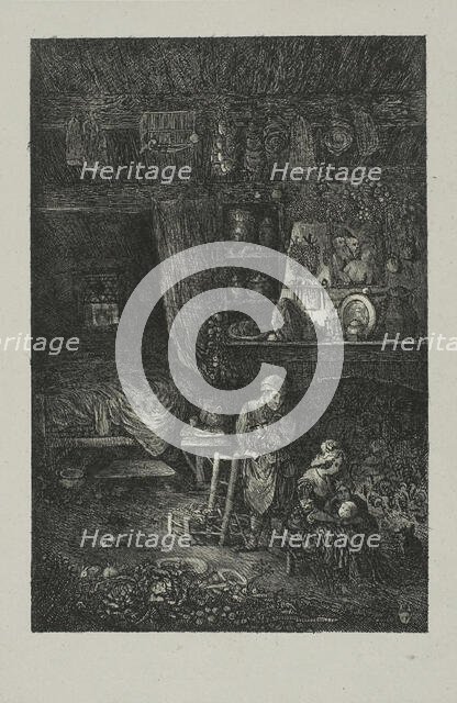 Flemish Interior, 1856. Creator: Rodolphe Bresdin.