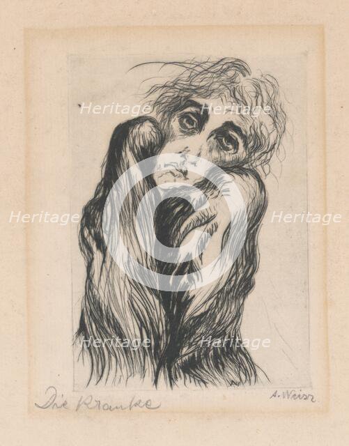 The sick (Die Kranke), 1920-1929. Creator: Arnold Peter Weisz-Kubincan.
