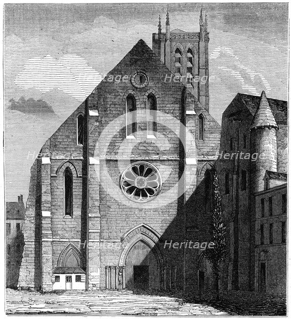 Façade of the ancient church of the Abbey of Sainte-Geneviève, Paris, France ,1849. Artist: Unknown