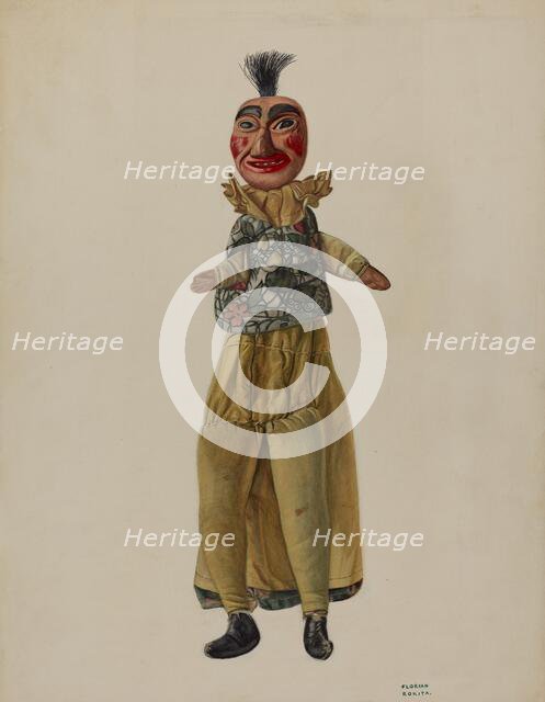 Punch Clown Puppet, c. 1937. Creator: Florian Rokita.