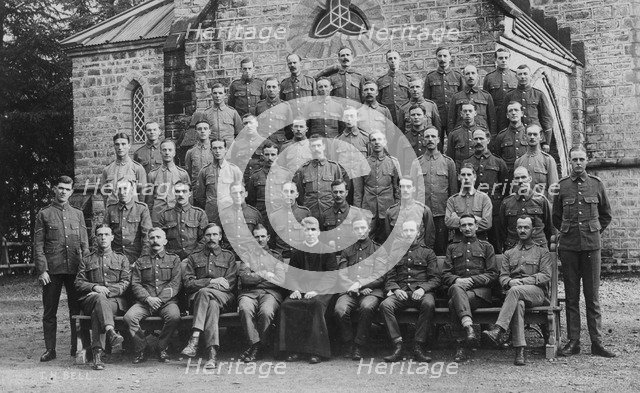 British troops outside the garrison church, Chakrata, 1917. Artist: Unknown