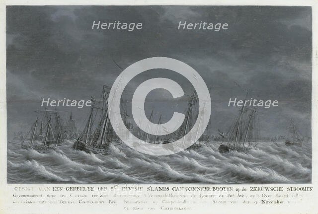 The Batavian Fleet off Veere, 1800, 1800-1809. Creator: Engel Hoogerheyden.