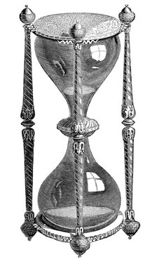 16th century hourglass, engraving, 19th century. Artist: Unknown