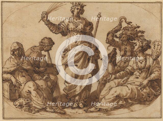 Virtue Triumphing over Vices, 16th century. Creator: Unknown.