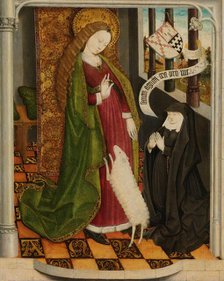 Geertruy Haeck Kneeling in Prayer before Saint Agnes, c.1465. Creator: Anon.