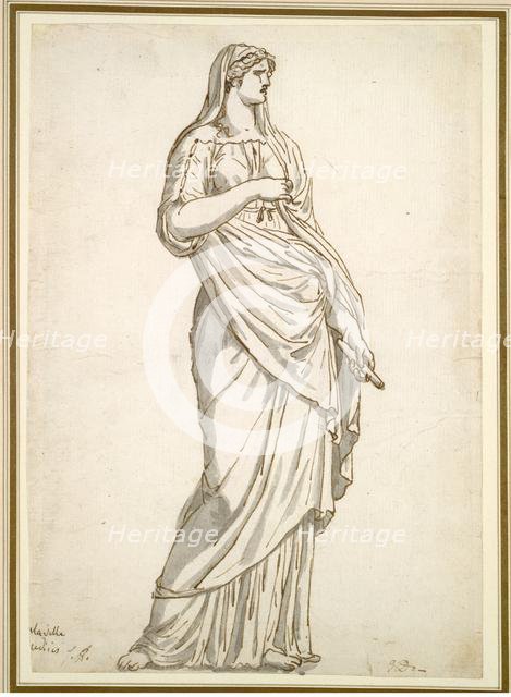 Study of the Sabine Statue from the Villa Medici, c. 1775-1780. Creator: Jacques-Louis David (French, 1748-1825).