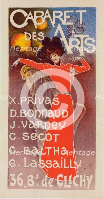 Affiche pour le "Cabaret des Arts"., c1900. Creator: Charles Lucas.