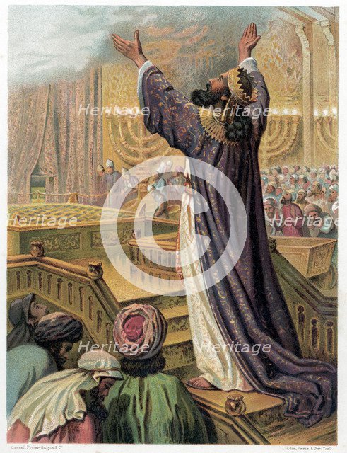 Solomon's prayer at the consecration of the Temple, c1870. Artist: Unknown