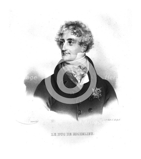Armand-Emmanuel de Vignerot du Plessis, 1820s. Artist: Maurin.