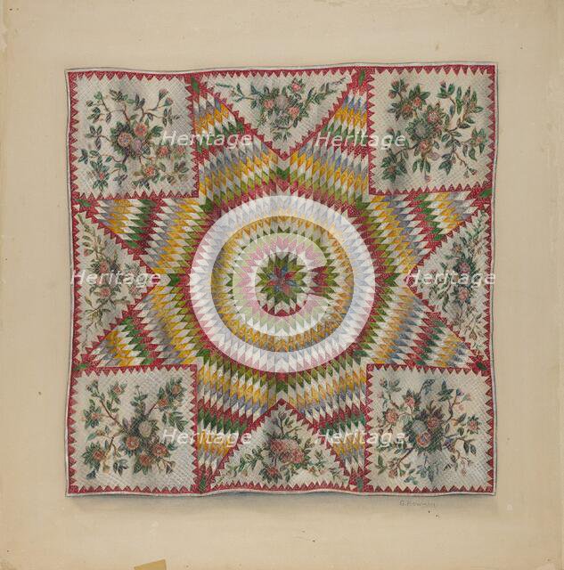 Quilt (Star of Bethlehem), 1935/1942. Creator: Charles Bowman.