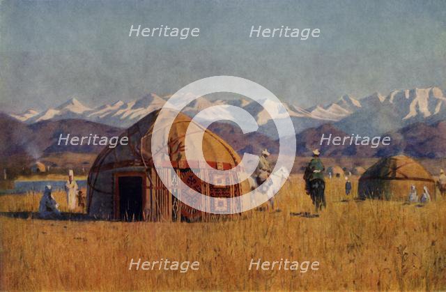 'Kirghiz yourta by the River Chu', 1869-1870, (1965). Creator: Vasily Vereshchagin.