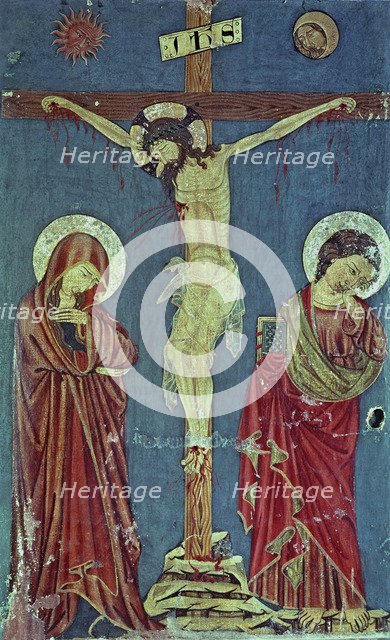  'The Crucifixion, with St. Tecla and Paul', tempera on canvas, c. 1334 - 1340, from the Cathedra…