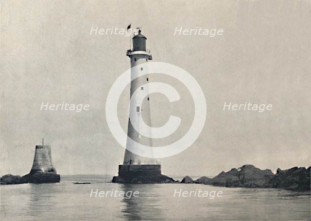 'The Eddystone Lightstone - Showing the Rocks', 1895. Artist: Unknown.
