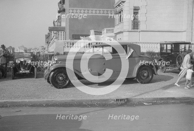Minerva 2-door coupe at Boulogne Motor Week, France, 1928. Artist: Bill Brunell.