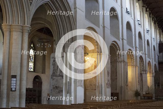 St Alban's Cathedral, St Alban's, Hertfordshire, England, UK, 4/6/10.  Creator: Ethel Davies.