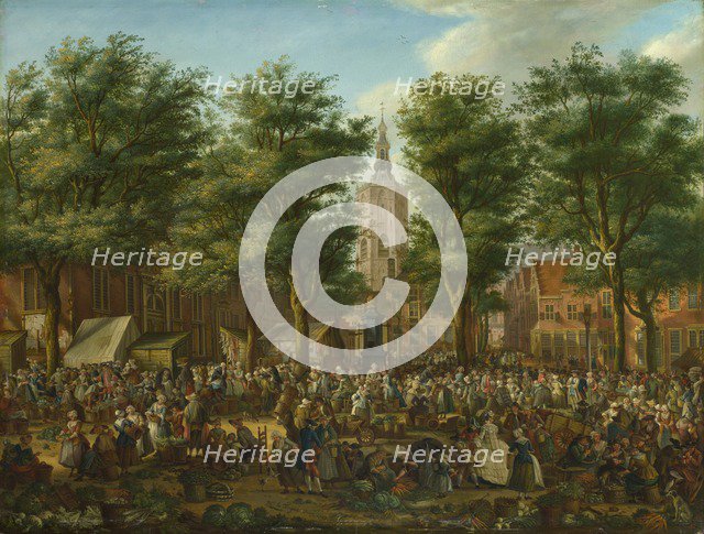 The Grote Markt at The Hague, 1760. Artist: La Fargue, Paulus Constantijn (1729-1782)