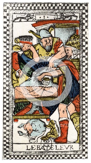 Tarot card of the Juggler or Mountebank, Parisian Tarot, 1500. Creator: Unknown.