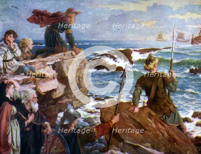 'How the Danes came up the Channel a thousand years ago', 1925. Artist: Unknown
