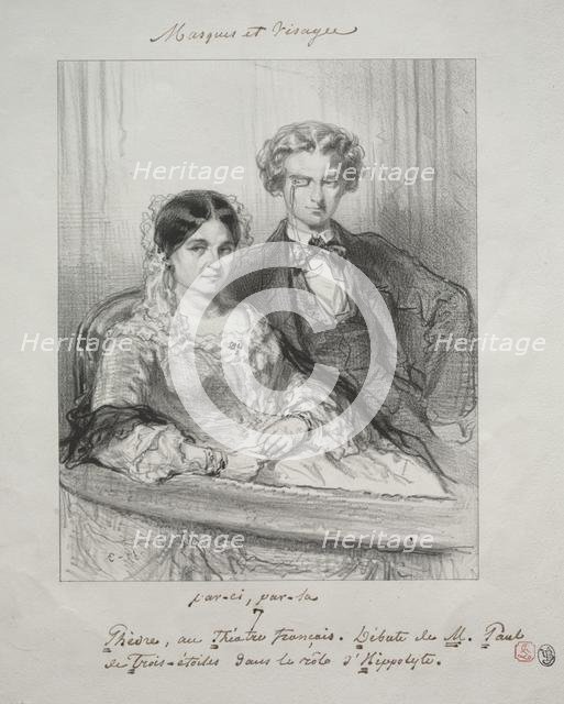 Masques et visages: Paric, par-la: Phèdre au Théâtre-Francais..., 1857-1858. Creator: Paul Gavarni (French, 1804-1866).