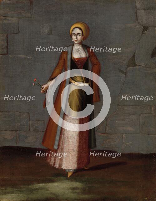 Woman from the Island of Tinos, 1700-1737. Creator: Workshop of Jean Baptiste Vanmour.