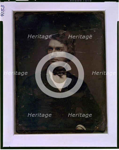 Henry Peters Gray, half-length portrait, head three-quarters to left, between 1844 and 1860. Creator: Mathew Brady.