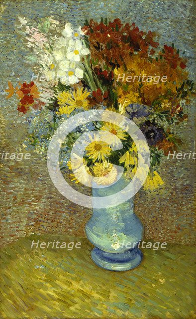 Flowers in a blue vase. Artist: Gogh, Vincent, van (1853-1890)