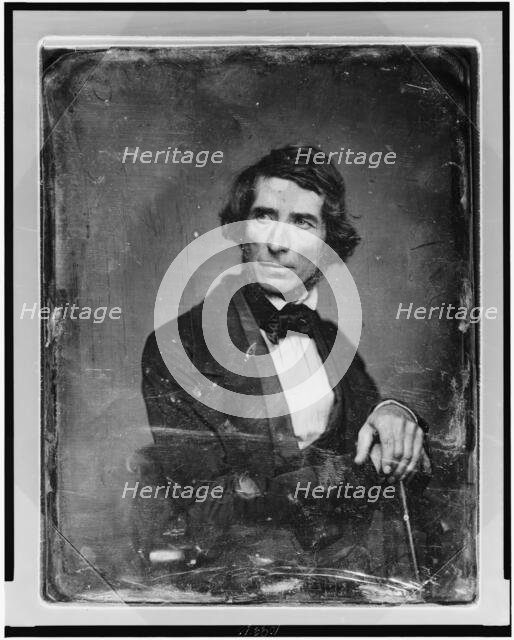 Asher Brown Durand, half-length portrait, three-quarters to the right..., between 1845 and 1850. Creator: Mathew Brady.