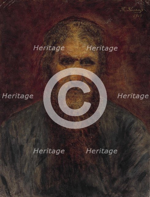 Portrait of Grigori Yefimovich Rasputin (1869-1916), 1914. Creator: Krarup, Theodora  .