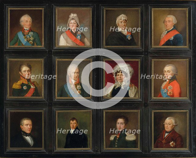 Twelve miniature portraits of the family of Natalia Zubova, née Suvorova (1775-1844), and Count Niko