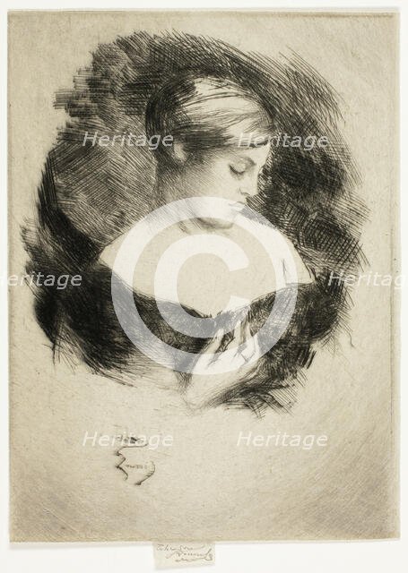 Profile of a Woman, 1900-05. Creator: Theodore Roussel.