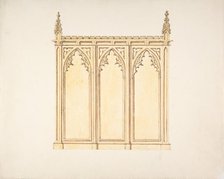 Design for a Gothic Paneling, early 19th century. Creator: Anon.