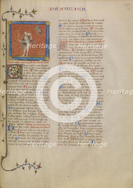 The Fool and a Demon, about 1360-1370. Creator: Master of Jean de Mandeville.