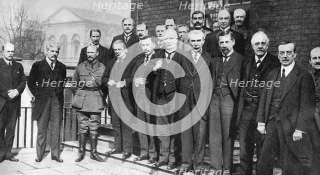 David Lloyd George, British Prime Minister, with some of his colleagues, 1917 (1936). Artist: Unknown