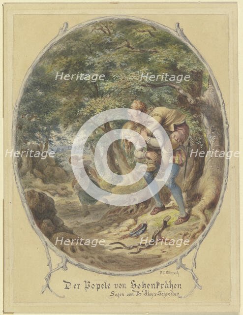 The Bogeyman of Hohenkrähen, Legends of Dr Aloys Schreiber, mid-late 19th century.  Creator: Ferdinand Karl Klimsch.